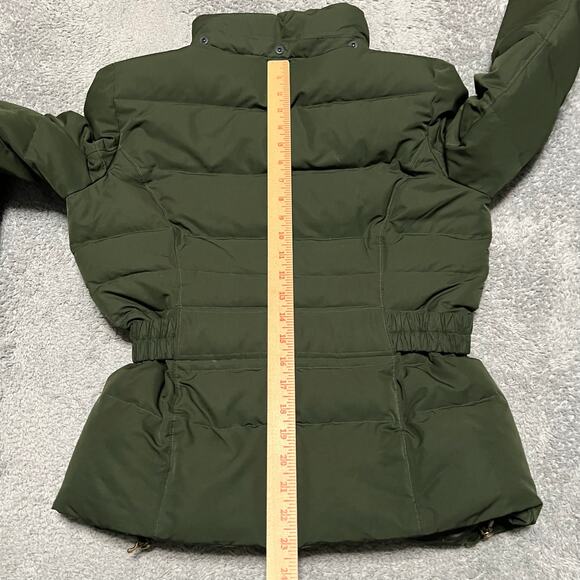 Lands End Coat Womens Small Green Down Jacket Belted - Picture 7 of 8
